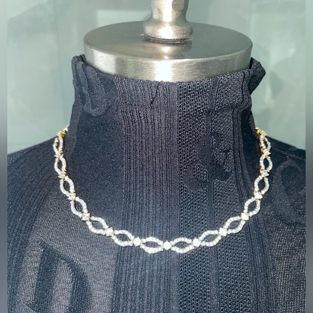 Swarovski crystals Timeless Gold Infinity Necklace